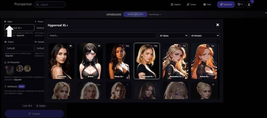 Step 3 Select the AI Style