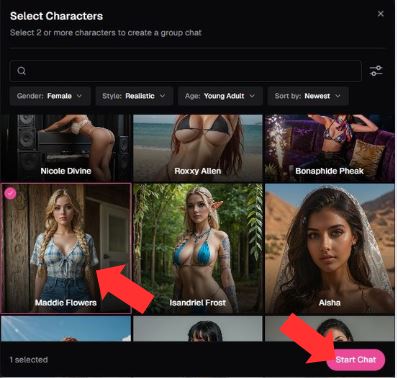 Step 4 Choose Your AI Girlfriend
