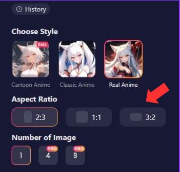 Step 4 - Pick an aspect rati